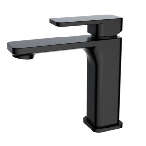Good quality Stainless Steel Bathtub Spout - Bathroom Soft Square Solid Brass Matt Black Basin Mixer Tap Vanity Tap – Miracle