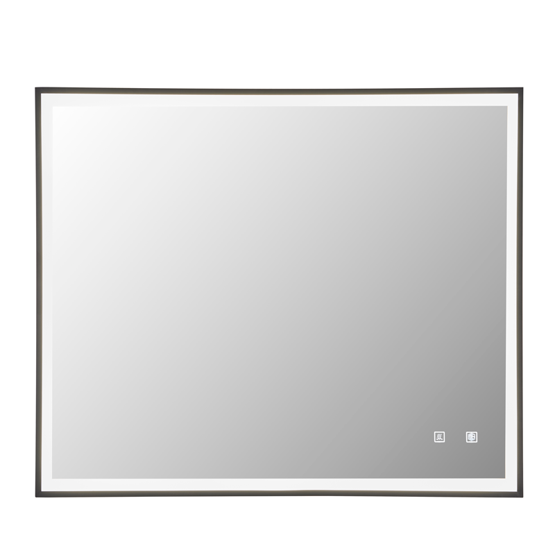 Black Frame Square LED mirror