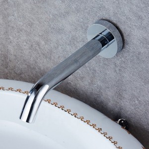 195mm Euro Chrome Solid Brass Round Wall Spout for bathroom