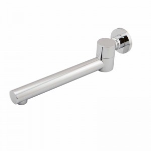 Euro Chrome Solid Brass Round Wall Spout with 180 Swivel for bathtub