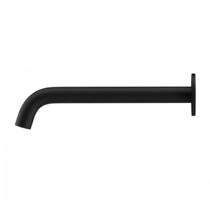 250mm Euro Black Solid Brass Round Wall Spout for bathroom