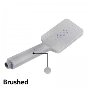 ABS Square Brushed 3 Functions Rainfall Hand Held Shower Head Only