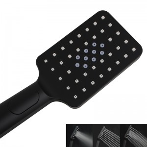 Online Exporter Drop-in Bathtub - ABS Square 3 Functions Matt Black Rainfall Hand Held Shower Head Only – Miracle