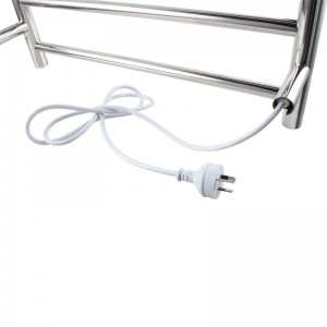 800x600x121.8mm Round Chrome Electric Heated Towel Rack 7 Bars Stainless Steel