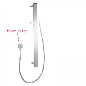 Factory wholesale Wall Mounted Bath Mixer - Square Chrome Sliding Shower Rail with Wall Connector & Water Hose Only – Miracle