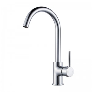 Euro Chrome Solid Brass Classic Round Mixer Tap with 360 Swivel for kitchen