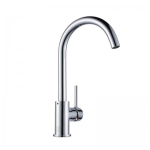 Euro Chrome Solid Brass Classic Round Mixer Tap with 360 Swivel for kitchen