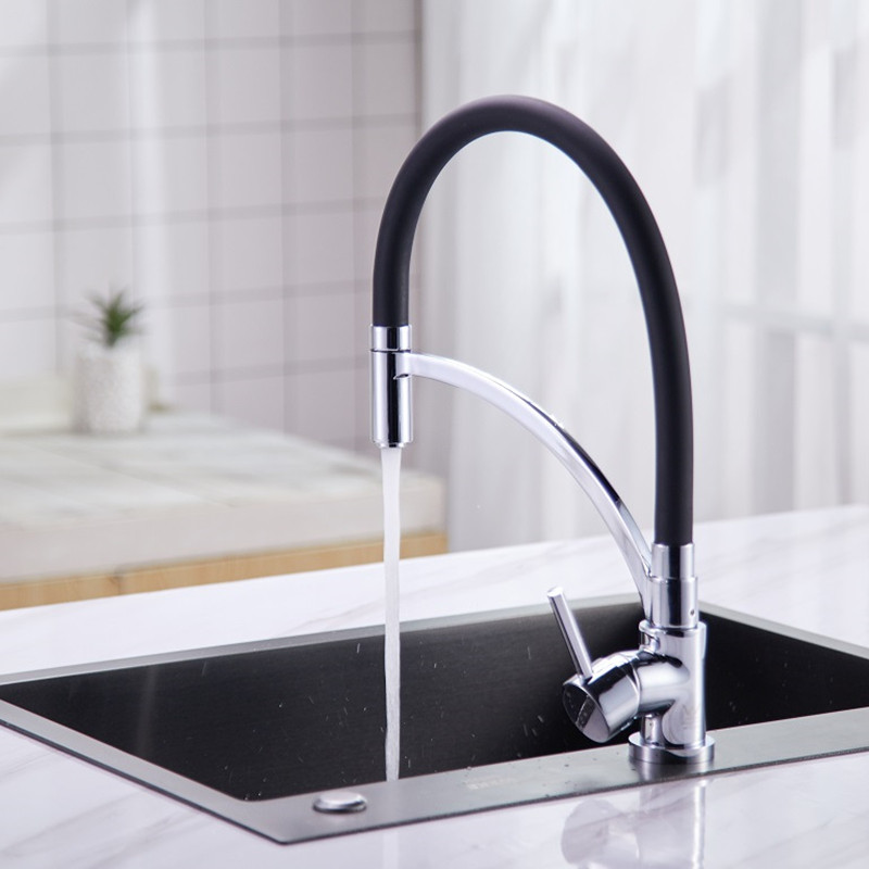 New Arrival China Portable Hand Washing Sink - OEM Manufacturer China Ebay Matte Black Kitchen Mixer Tap Solid SUS304 Stainless Steel, Single Handle Pause Function 2 Water Mode 360 Degree Swivel P...