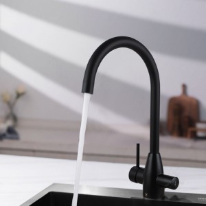 Euro Matt Black Stainless Steel 3 Way Filter Tap with 360 Swivel and Purifier for Kitchen