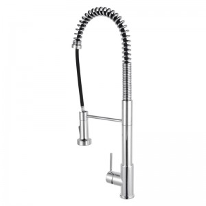 Tall Spring 360° Swivel Chrome Pull Out Kitchen Sink Mixer Tap Solid Brass