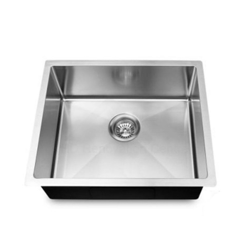 440x440x205mm 1.2mm Round Corner Stainless Steel Handmade Single Bowl Top/Flush/Undermount Kitchen/Laundry Sink