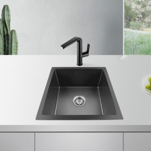 440x440x205mm 1.2mm Dark Grey Stainless Steel Handmade Single Bowl Top/Undermount Kitchen/Laundry Sink