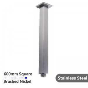 PriceList for Bathtub Reglazing Cost - 600mm Square Brushed Nickel Ceiling Shower Arm Stainless Steel 304 – Miracle