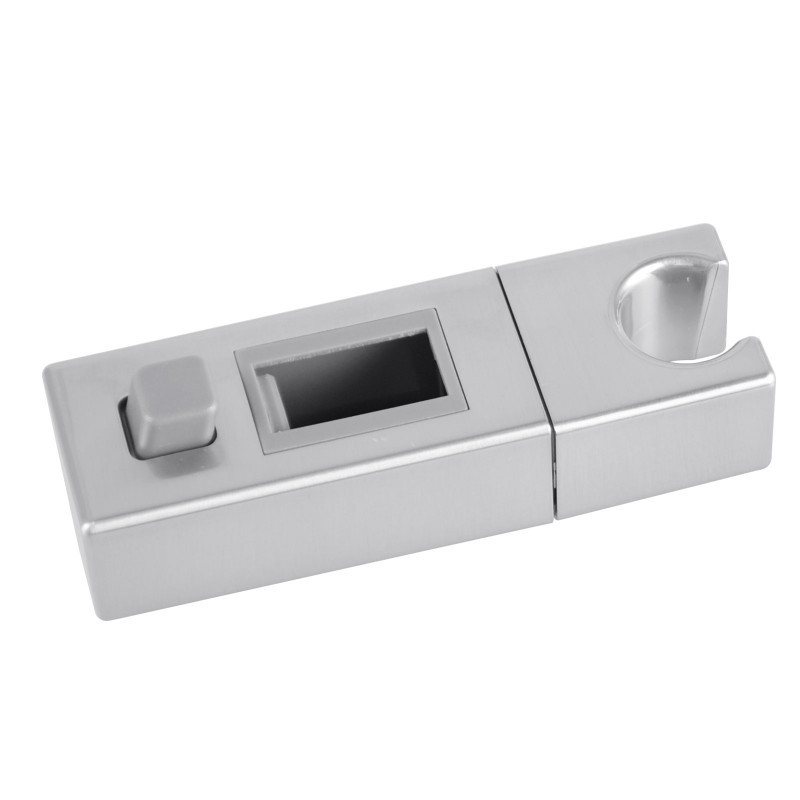 Square Brushed Nickel Twin Shower Rail with Diverter Top Water Inlet
