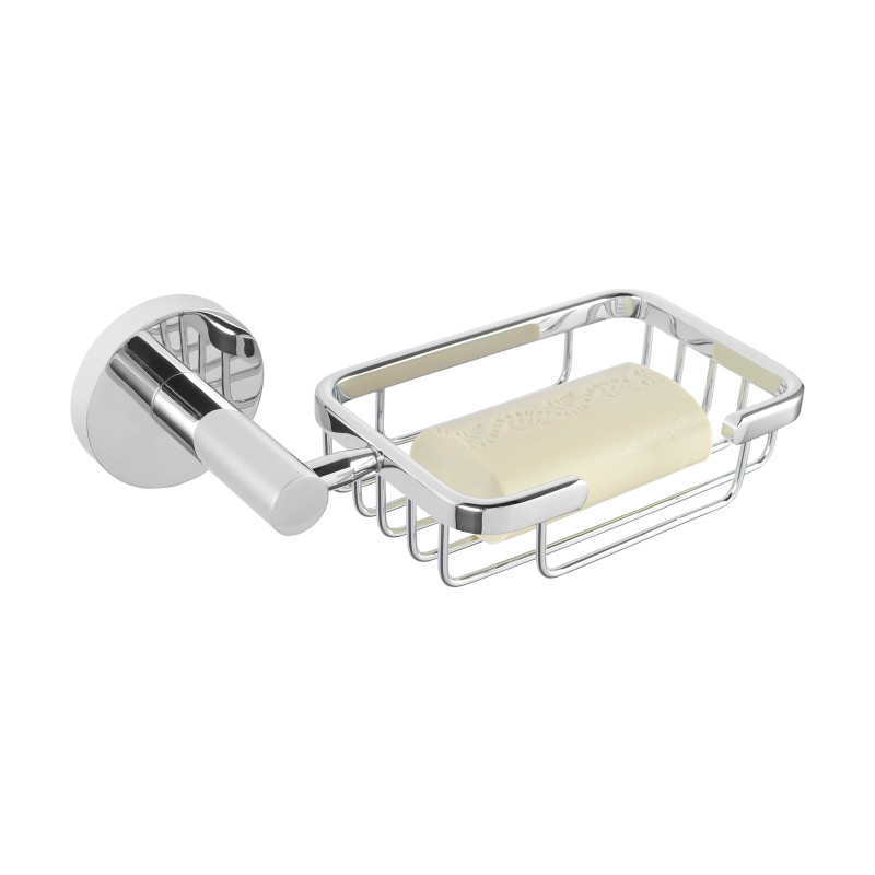 High reputation Horse Trough Bathtub - Euro Pin Lever Round Chrome Soap Holder Stainless Steel Wall Mounted – Miracle