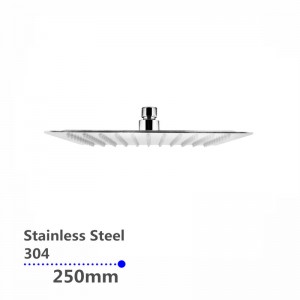 250mm 10″ Stainless Steel 304 Chrome Super-slim Square Rainfall Shower Head