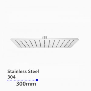 300mm 12″ Stainless Steel 304 Chrome Surface Super-slim Square Rainfall Shower Head