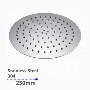 China wholesale Bathroom Faucet - 250mm 10″ Stainless Steel 304 Chrome Super-slim Round Rainfall Shower Head – Miracle