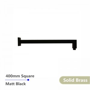 100% Original Factory Steel Bathtub - 400mm Square Nero Black Wall Mounted Shower Arm Solid Brass – Miracle