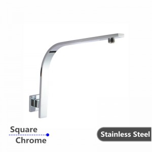 Factory supplied Mobile Home Bathtub - Gooseneck Wall Shower Arm Square Chrome Stainless Steel 304 – Miracle