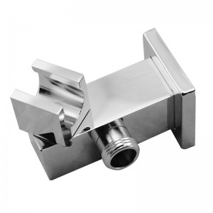 Square Chrome Shower Holder Wall Connector & Hose Only