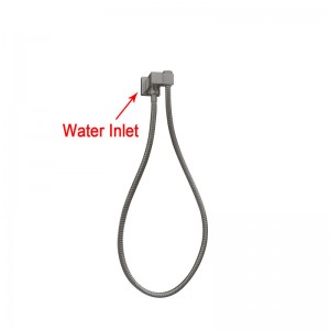 Square Gunmetal Grey Shower Holder Wall Connector & Hose Only