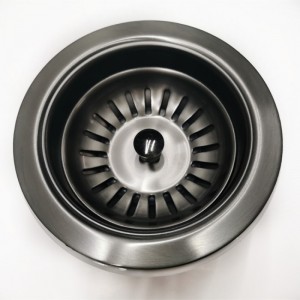 90/114mm Kitchen Sink Black Strainer Waste Assembly Stainless Steel 304