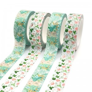 Colored Craft Custom Printed Green Kawaii Korea Washi Tape