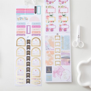 Custom DIY Organizer Gold Foil Stamping Kiss Cut Sticker Sheet Book Assorted Calendar