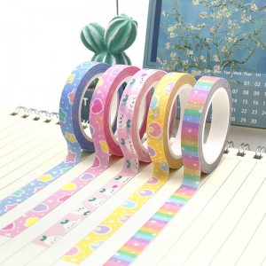 Custom High Quality Yellow Waterproof Decoration Paper Masking Zodiac Washi Tape Set