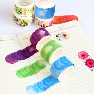 Custom Make Colorful Flower Pattern Washi Sticker Decorative Paper Roll Tape