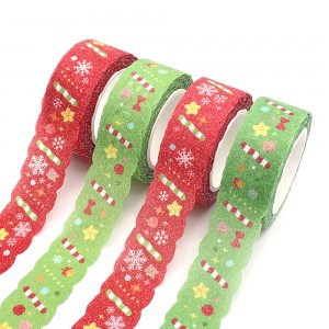 Custom printed Masking paper frosted Tape decoration colorful glitter Washi Tape