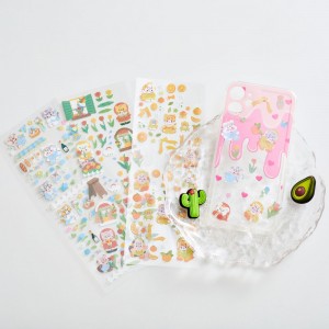 Die Cut Glitter Stickers Transparent Sticker Sheet