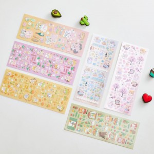 Die Cut Glitter Stickers Transparent Sticker Sheet