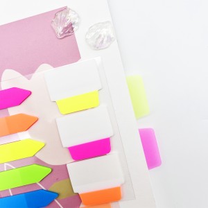 Colorful Flag Shaped PET Sticky Notes for Office Mark