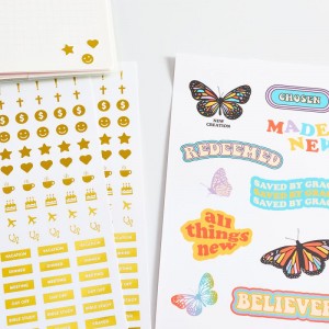Dekoratif Colorful Stickers Lambar Kahirupan Daily Mingguan Bulanan Planner Kits Stiker
