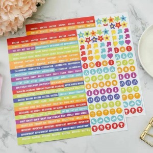 Customize Transparent Clear Matte Flag Drop Dots Planner Functional Adhesive Stickers