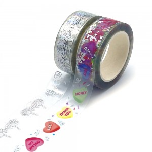 Wholesale Wrapping School Stationery Waterproof Foiled Washi Overlay Tape