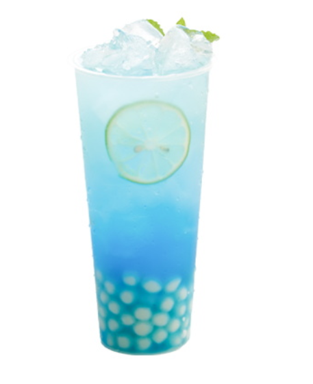Blue Citrus Beverage Cocktail Syrup use for Small tapioca balls of underwater pearl white jade