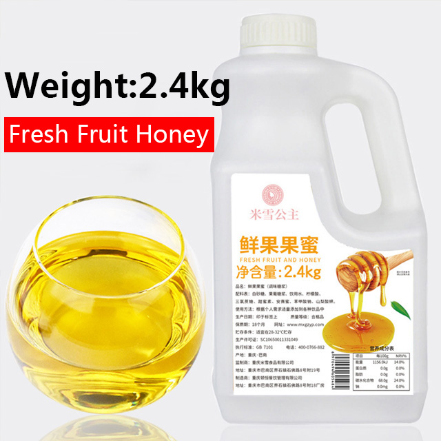 Mixue 2.4KG Fruit Syrup Honey Liquid Fruity Sweet Suger Flavored Match for bubble Tea Coffee Dessert Beverage Drink