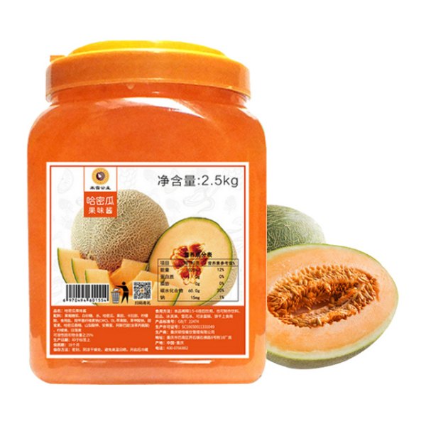 Mixue OEM Hami melon Cantaloupe fruit jam 2.5kg OEM Puree Sauce wholesale for bubble tea baking dessert home cooking