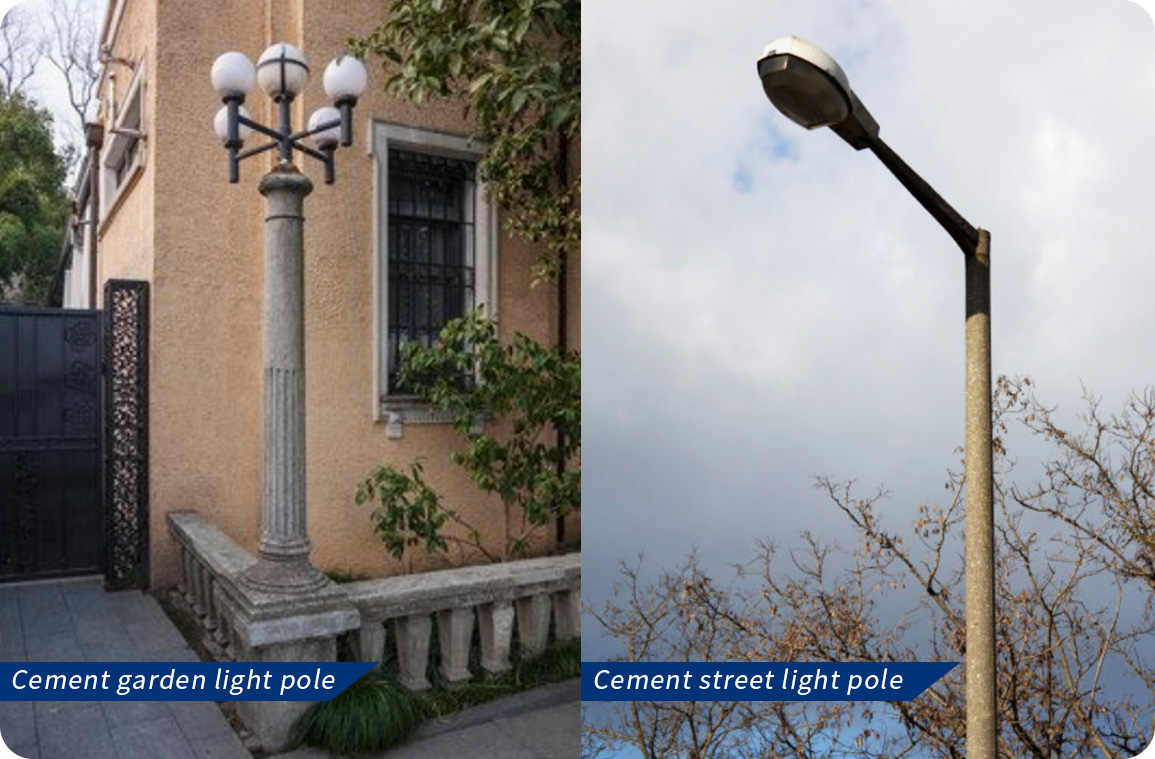 What are the material classification and use of light pole?