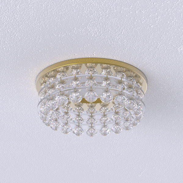 small decoration crystal circle beads lampwork lamp living room ceiling light hotel gold GU10 fixture recessed spotlight