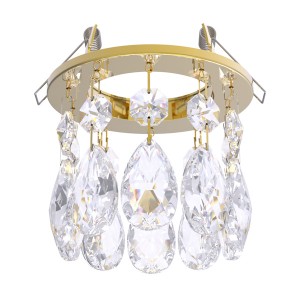 small decoration crystal glass octagonal bead hanging lamp living room ceiling drop light raindrop gold fixture recessed spotlight
