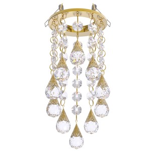 decoration crystal glass bead hanging lamp living room ceiling drop light spiral crystal chain gold fixture recessed spotlight