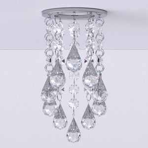 decoration crystal glass bead hanging lamp living room ceiling drop light spiral crystal chain chrome fixture recessed spotlight