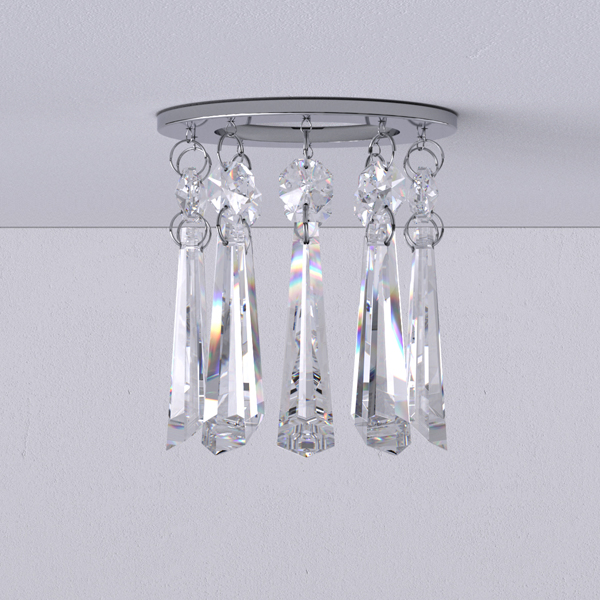 mini decoration crystal glass circle bead hanging lamp living room ceiling drop light chrome fixture recessed spotlight