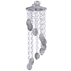 decoration crystal glass bead hanging ceiling lamp living room pendant drop light spiral crystal chain chrome fixture recessed spotlight