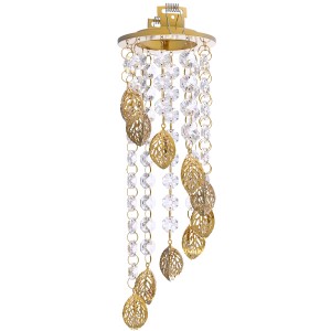 decoration crystal glass bead hanging ceiling lamp living room pendant drop light spiral crystal chain gold fixture recessed spotlight