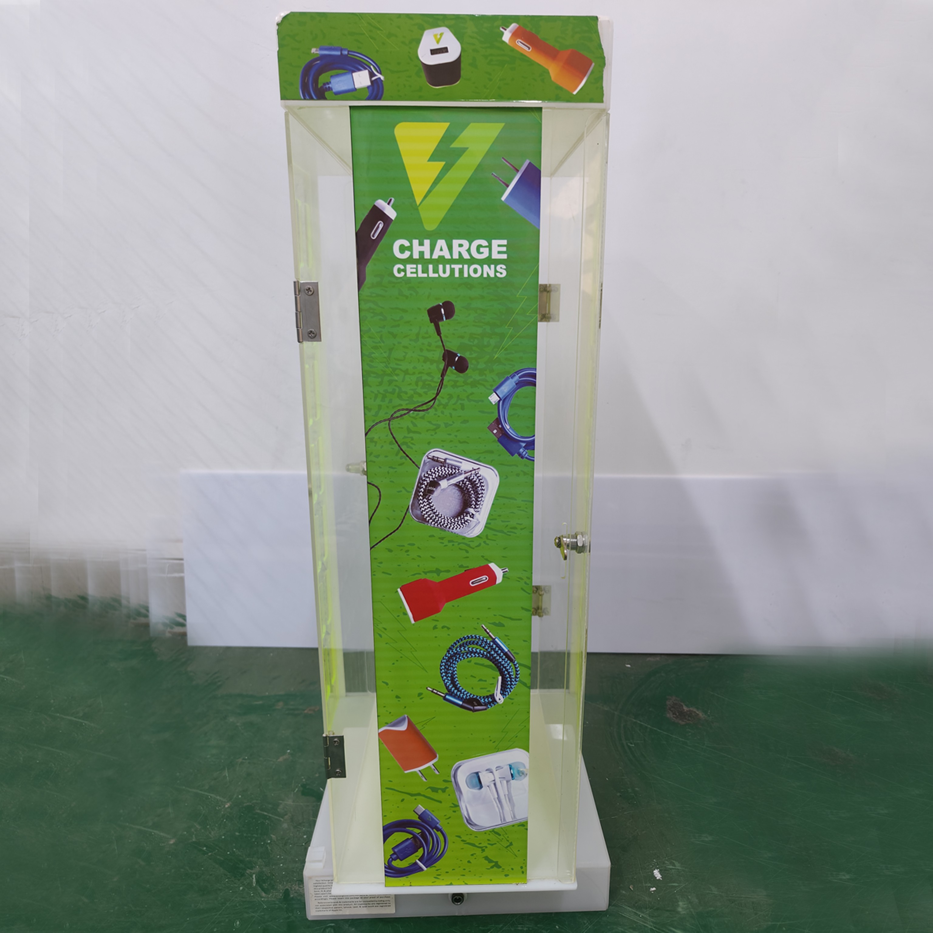 Акриловая подставка для зарядного устройства мобильного телефона, вращающаяся витрина, стойка для зарядного устройства